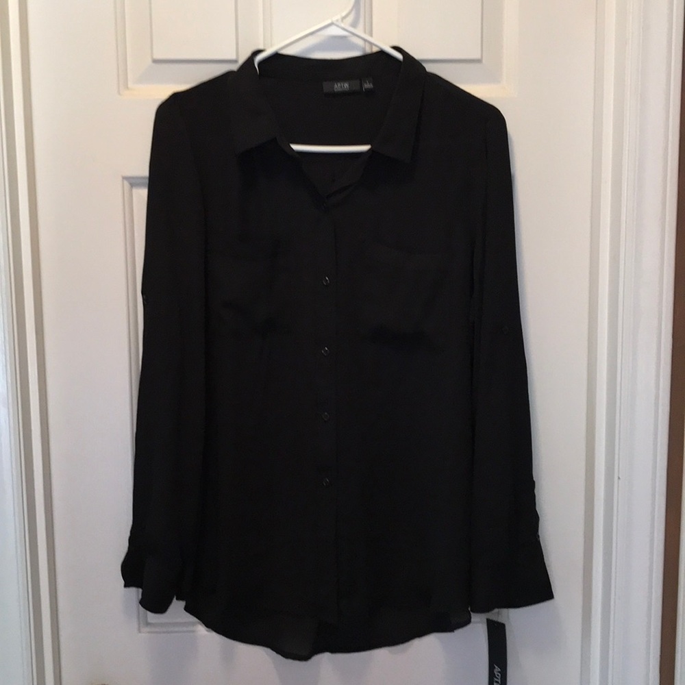 Apt 9 Sheer black blouse NWT